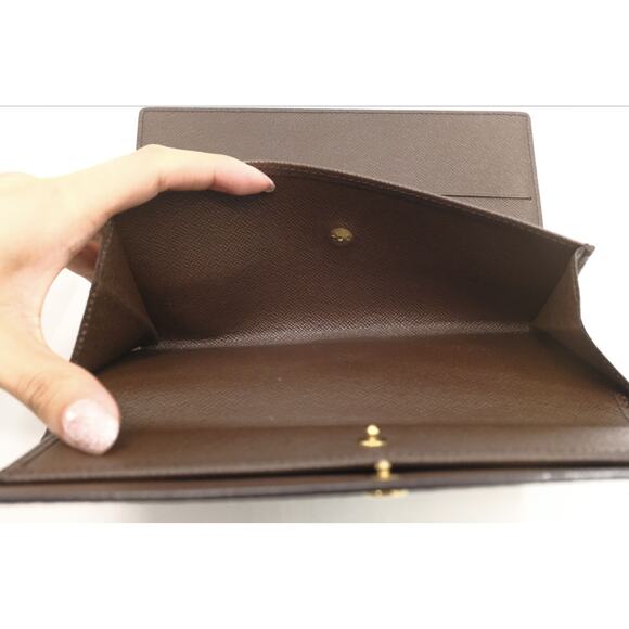 Louis Vuitton International Long Bifold Wallet Damier Ebene Authentic Excellent - Picture 11 of 16